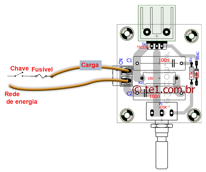 Dimmer Circuito De Dimmer Com Triac Tic 226 Iluminação Fontes Controle Circuitos