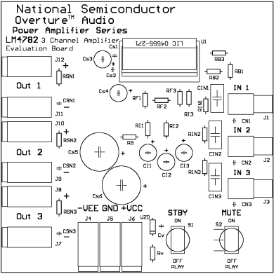 Amplificador De Potência Três Canais Com Circuito Integrado Lm4782