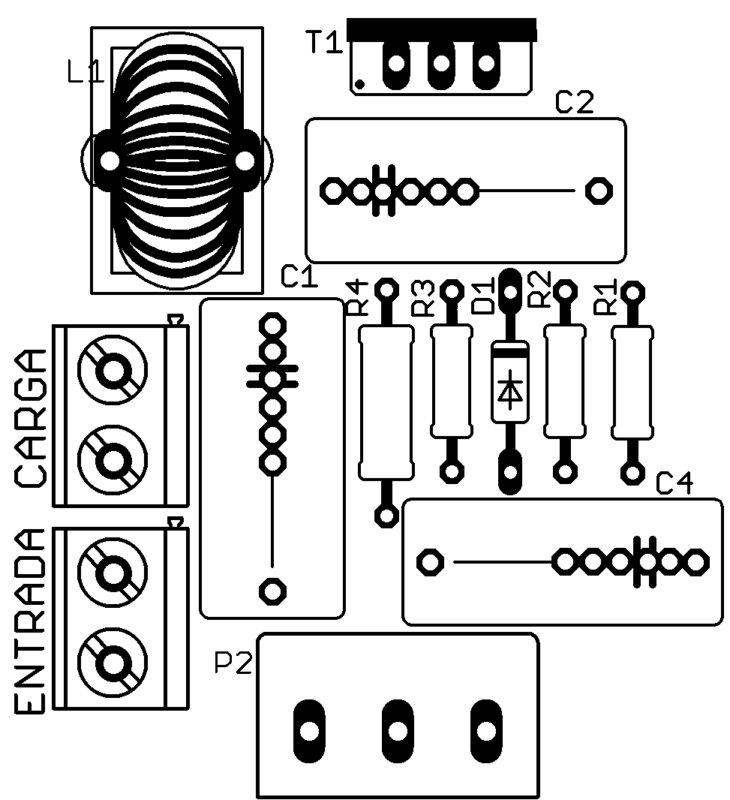 Placa De Circuito Impresso - Pcb Silk Dos Componentes, Circuito Dimmer Com Triac 110V Ou 220V Para Lampada Dimerizável