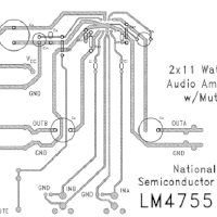 lm4755 comp Sugestão de placa de circuito impresso lado dos componentes