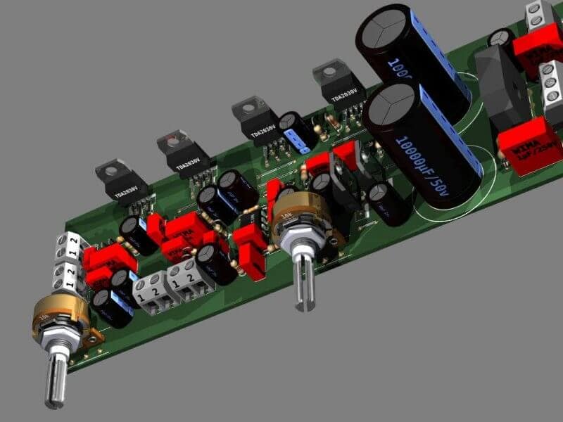 Circuito De Amplificador De Áudio Com Subwoofer Em Montagem Em Ponte - Utilizando 4 Tda2030 E Ne5532 - 2 X 18 + 30 Watts 
