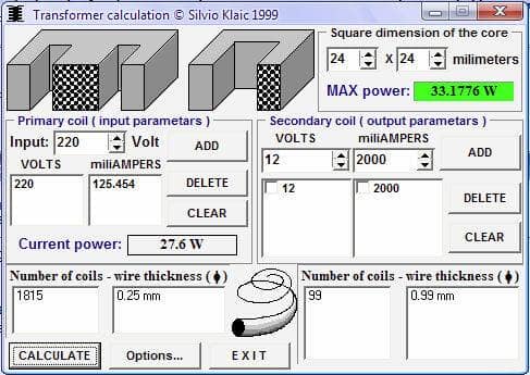 Transformer_Calculation Download software de cálculo de transformadores - Transformer calculator por Silvio Klaic's