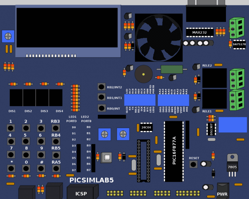 Download Picsim - Simulador De Micrcontroladores Pic Pic16F628/, 16F877A, 18F452