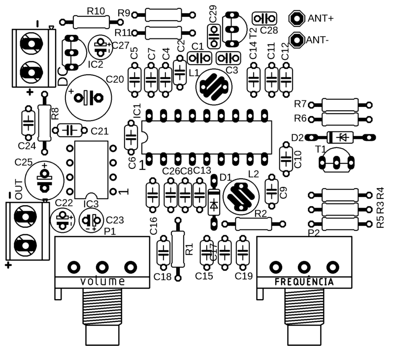 Placa De Circuito Impresso Pcb Tda7000 + Lm386, Circuito Simples De Receptor De Rádio Fm Caseiro De Fácil Montagem