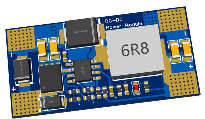 Tps54360 60V 3.5A Conversor Dc-Dc Step-Down Pcb 3D